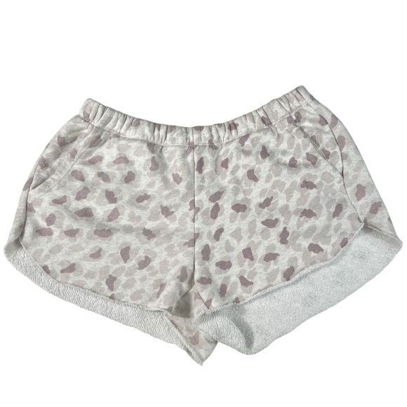 aerie Pants - Aerie Terrycloth Leopard Printed Elastic Stretch Waist Lounge Sweatshorts XS